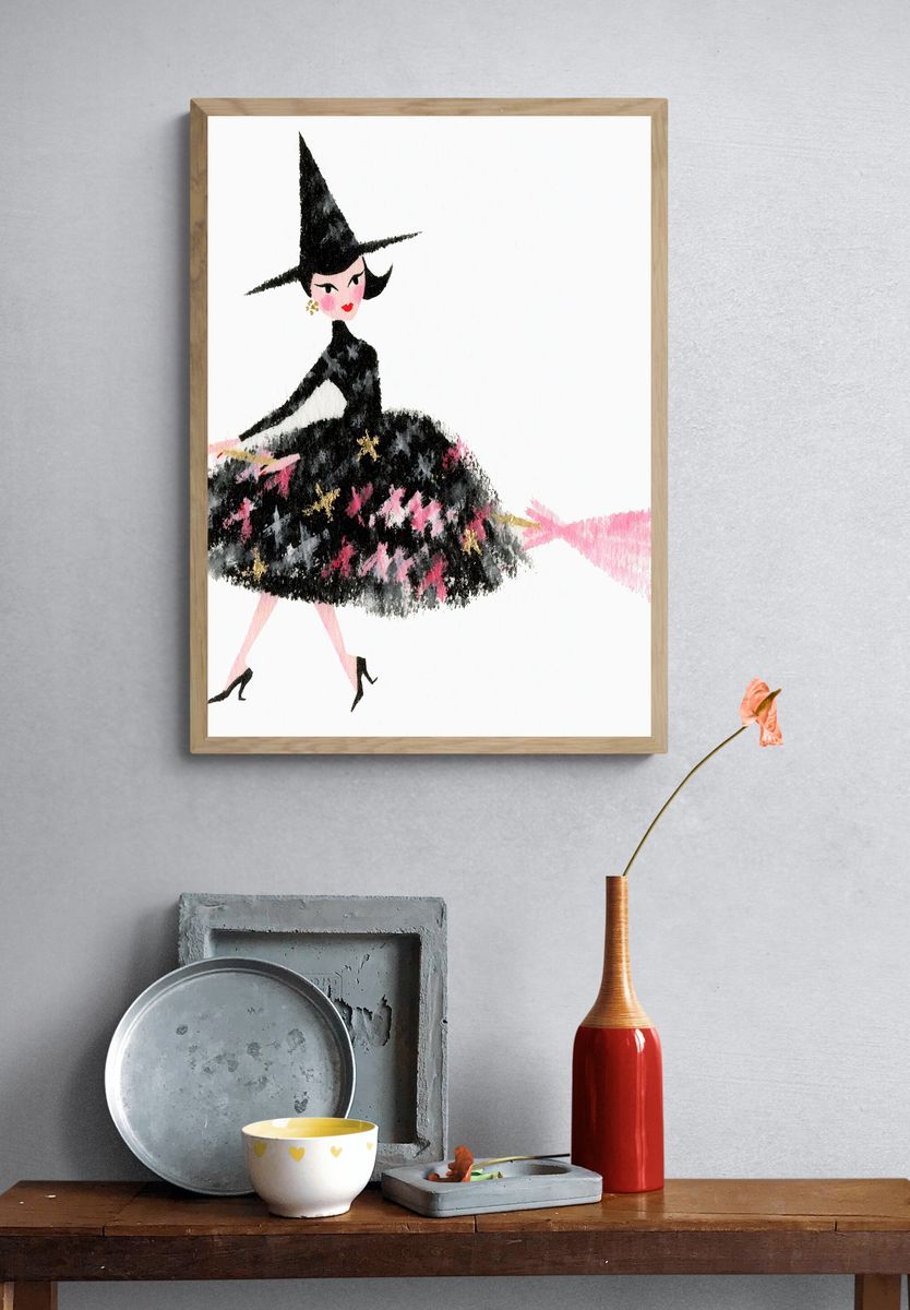 Fashion Witch Illustration Poster. — room view 3