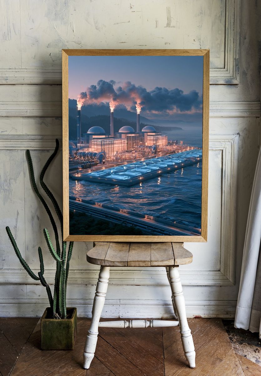 Coastal Power Plant — Sci-Fi Print. room preview