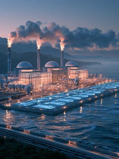 Coastal Power Plant — Sci-Fi Print. poster