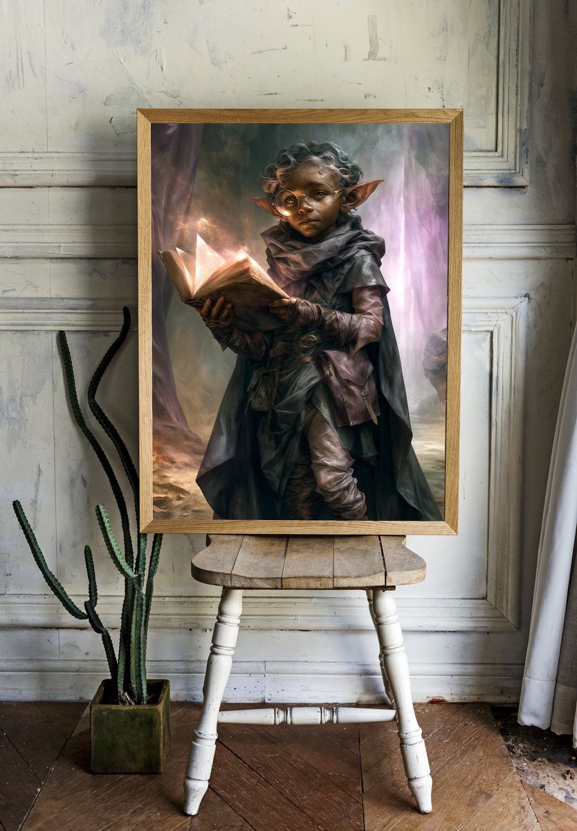 Fantasy Elf Child Digital Art Poster. — room view 1