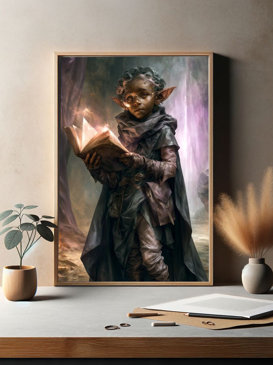 Fantasy Elf Child Digital Art Poster. — room view 2