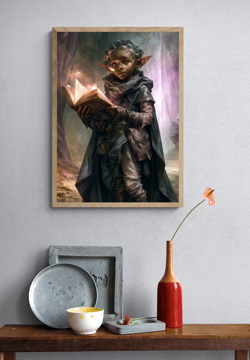 Fantasy Elf Child Digital Art Poster. — room view 3