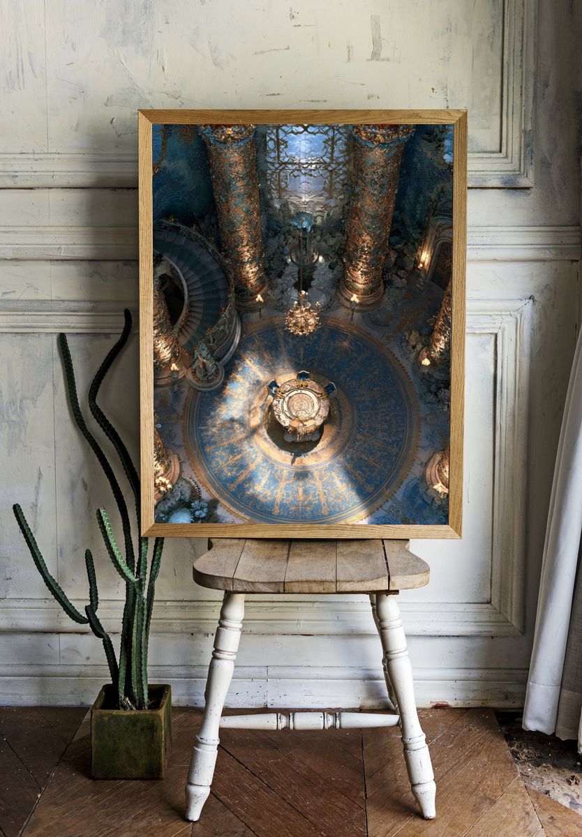 Enchanted Palace Hallway Illustration Poster. room preview
