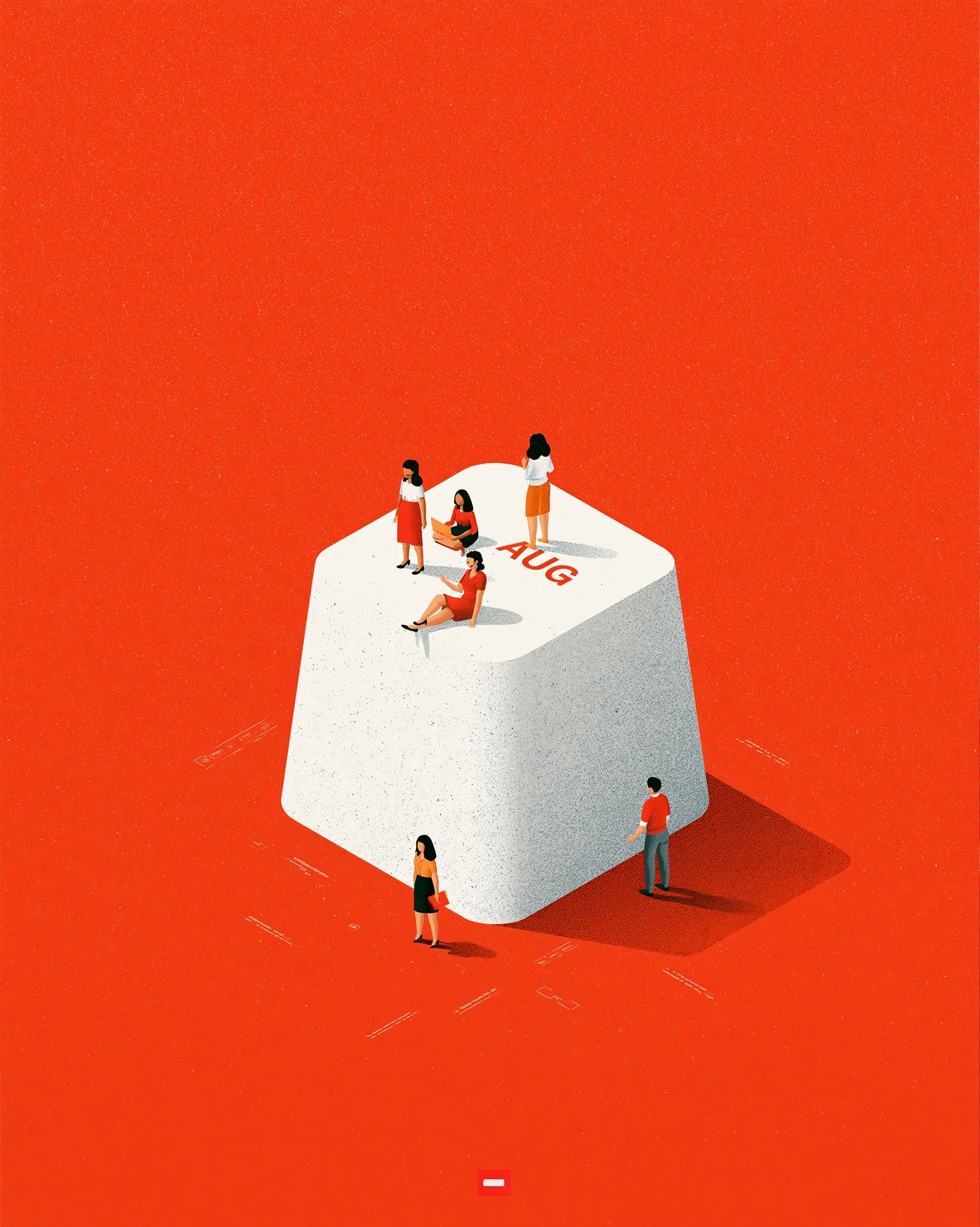 August Calendar Illustration Poster. poster — illustration art