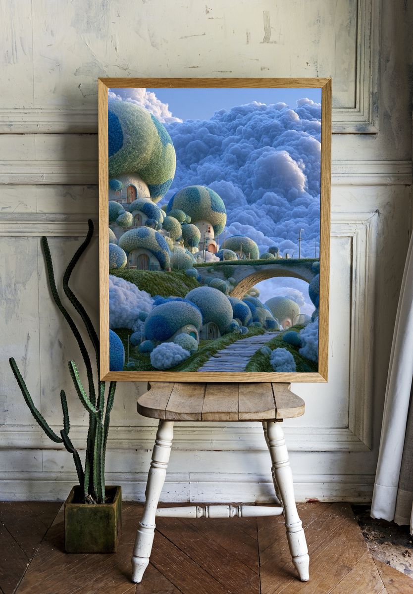 Cloud Village Dreamscape Poster. room preview