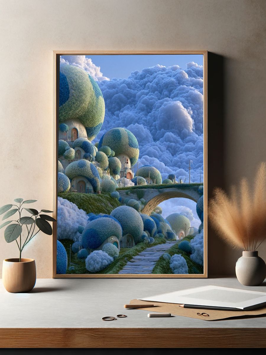 Cloud Village Dreamscape Poster. — room view 2