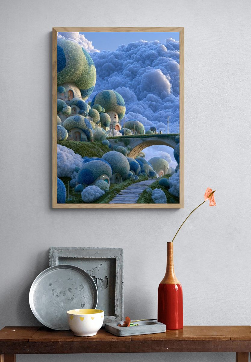 Cloud Village Dreamscape Poster. — room view 3