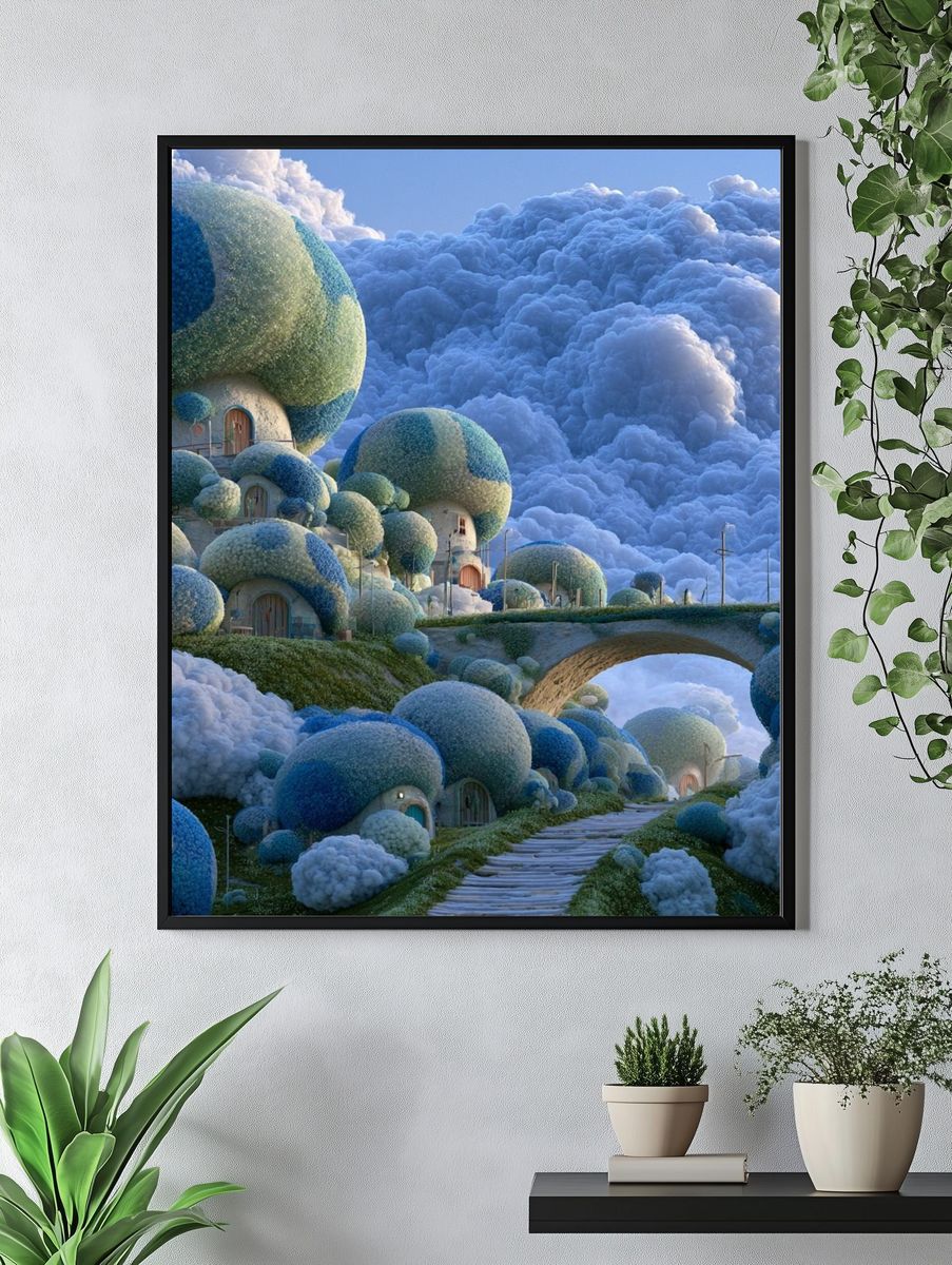 Cloud Village Dreamscape Poster. — room view 4