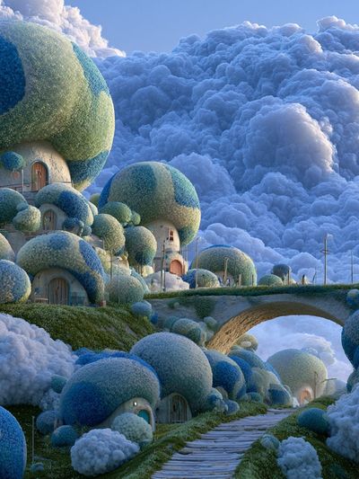 Cloud Village Dreamscape Poster.