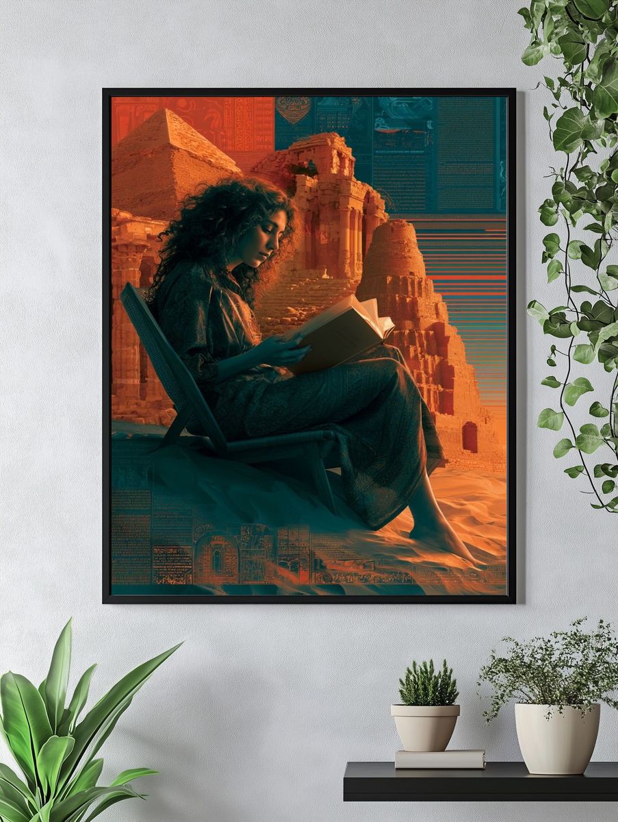 Desert Reader Surrealism Poster. — room view 4