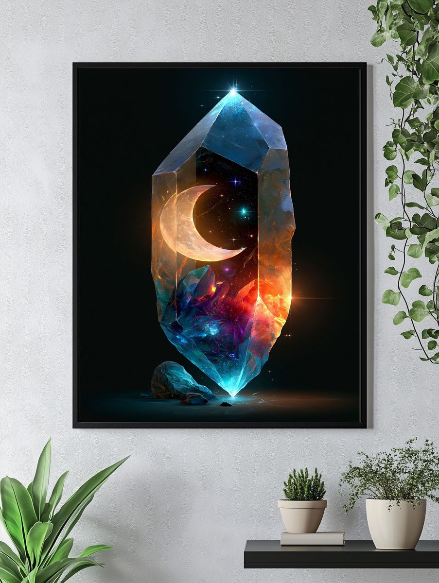 Celestial Crystal Moon Poster. — room view 4