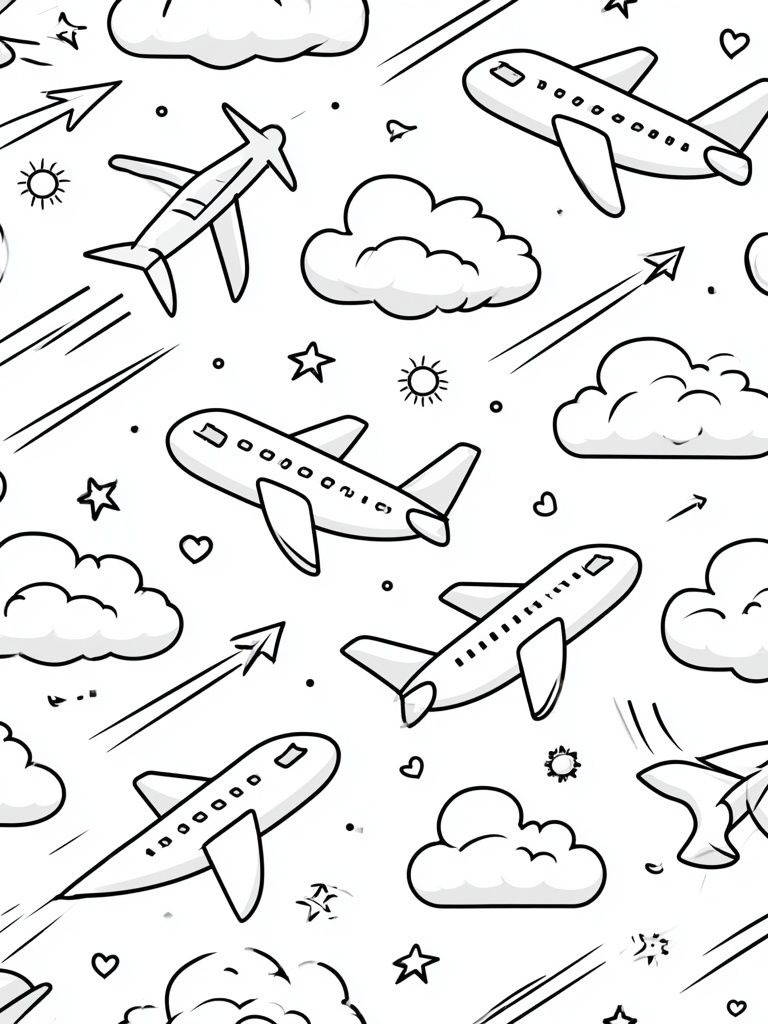Airplane Clouds Pattern Poster. poster detail