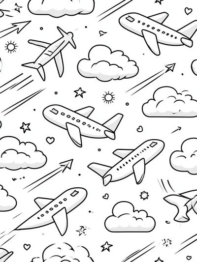 Airplane Clouds Pattern Poster.