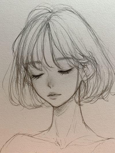 Serene Girl Sketch Poster.