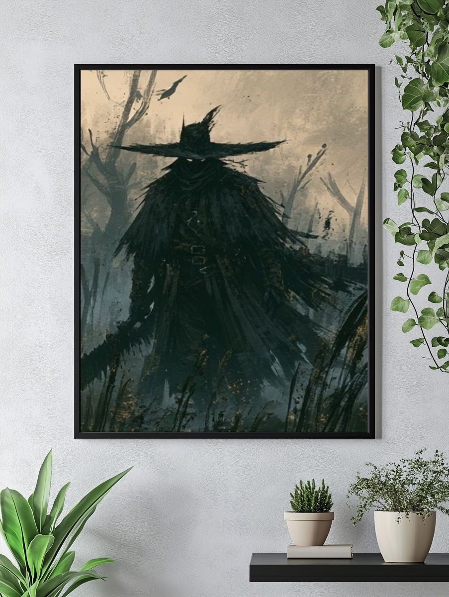 Dark Witch Silhouette Illustration Poster. — room view 4