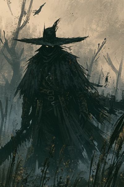 Dark Witch Silhouette Illustration Poster. poster