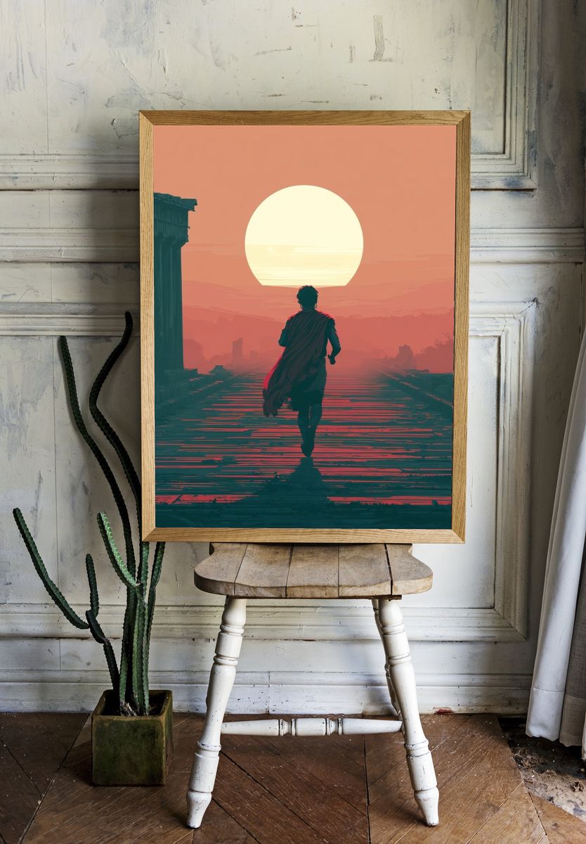 Sunset Runner Digital Art Print. — room view 1