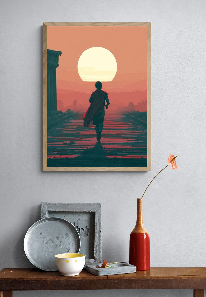Sunset Runner Digital Art Print. — room view 3