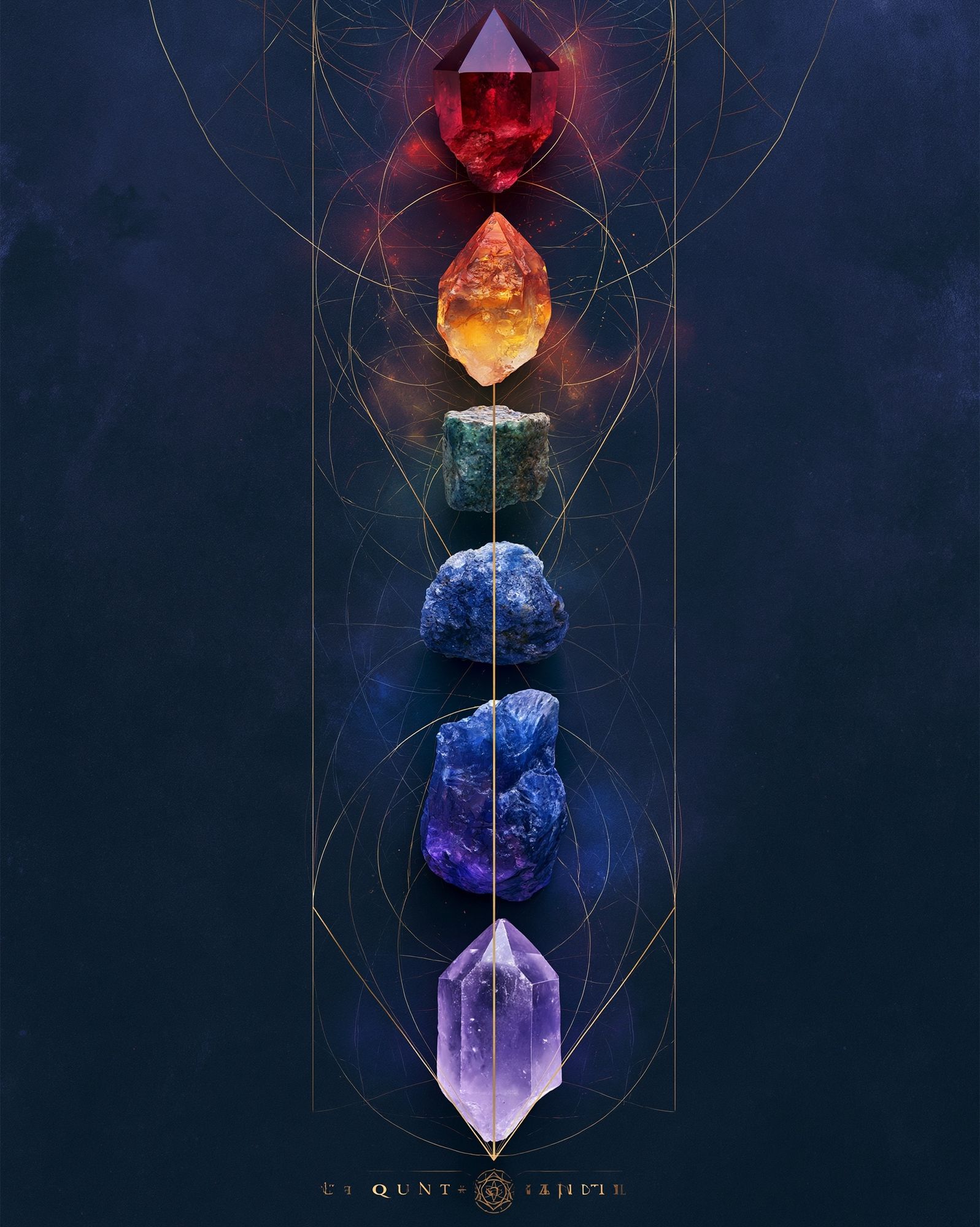Chakra Crystals Illustration Poster. poster detail