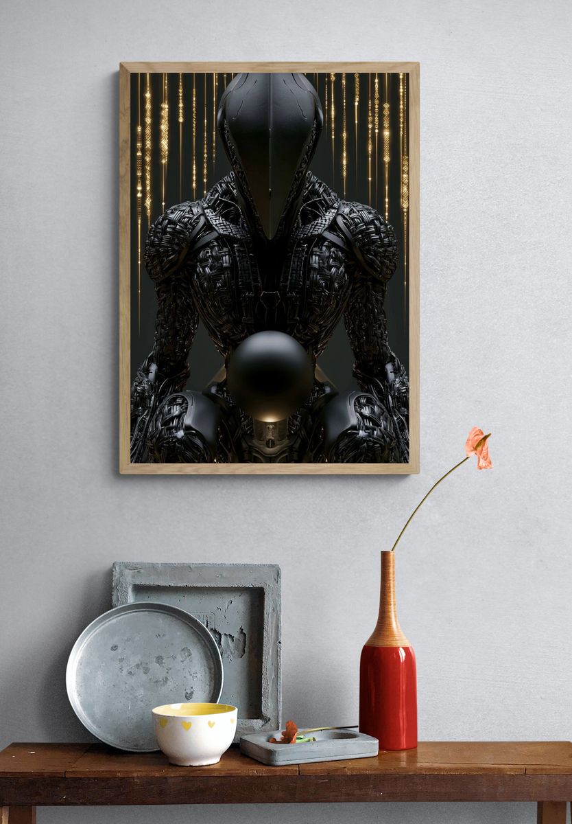 Futuristic Android Portrait Poster. — room view 3