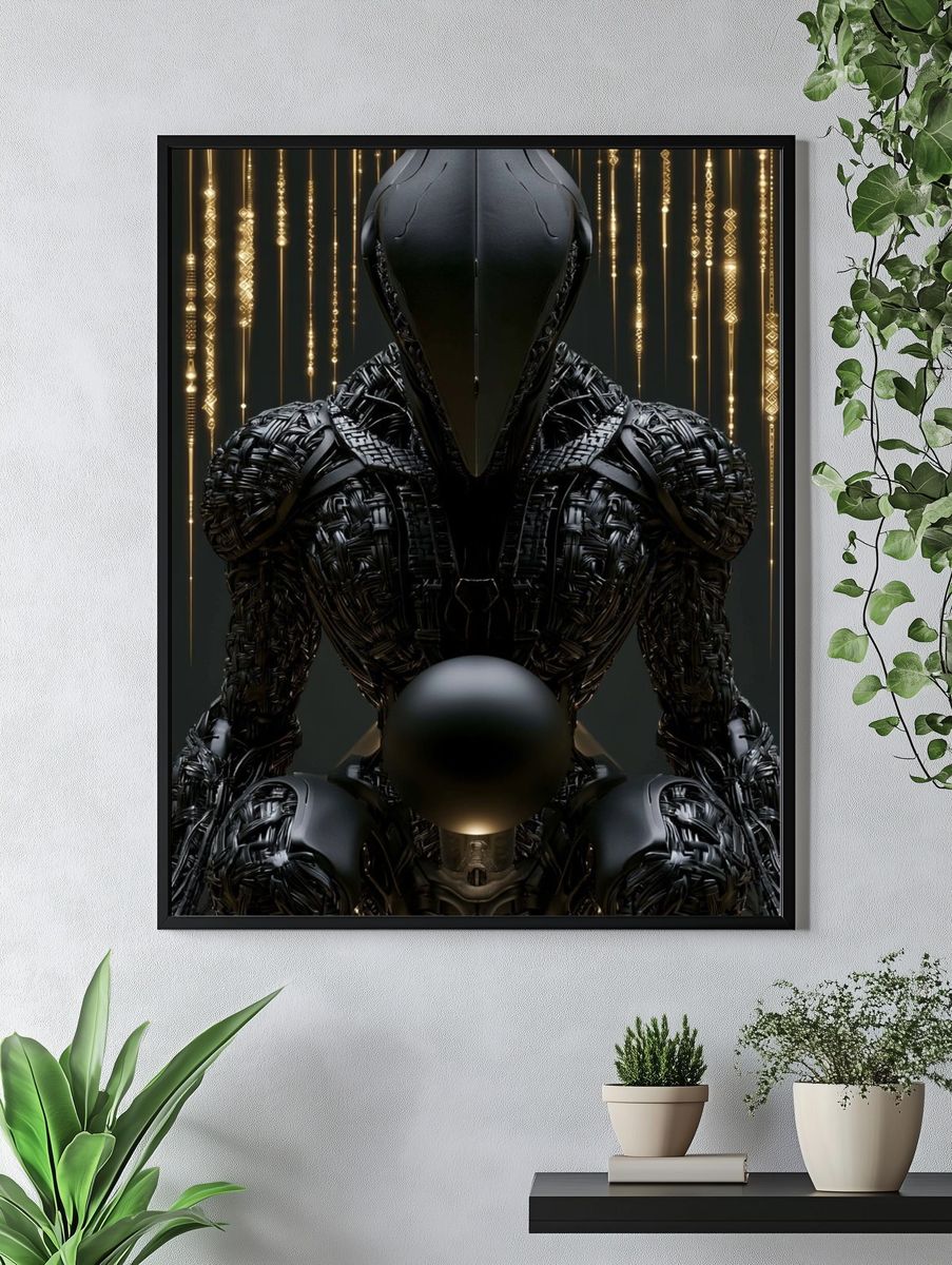Futuristic Android Portrait Poster. — room view 4