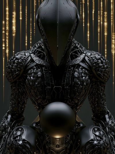 Futuristic Android Portrait Poster.