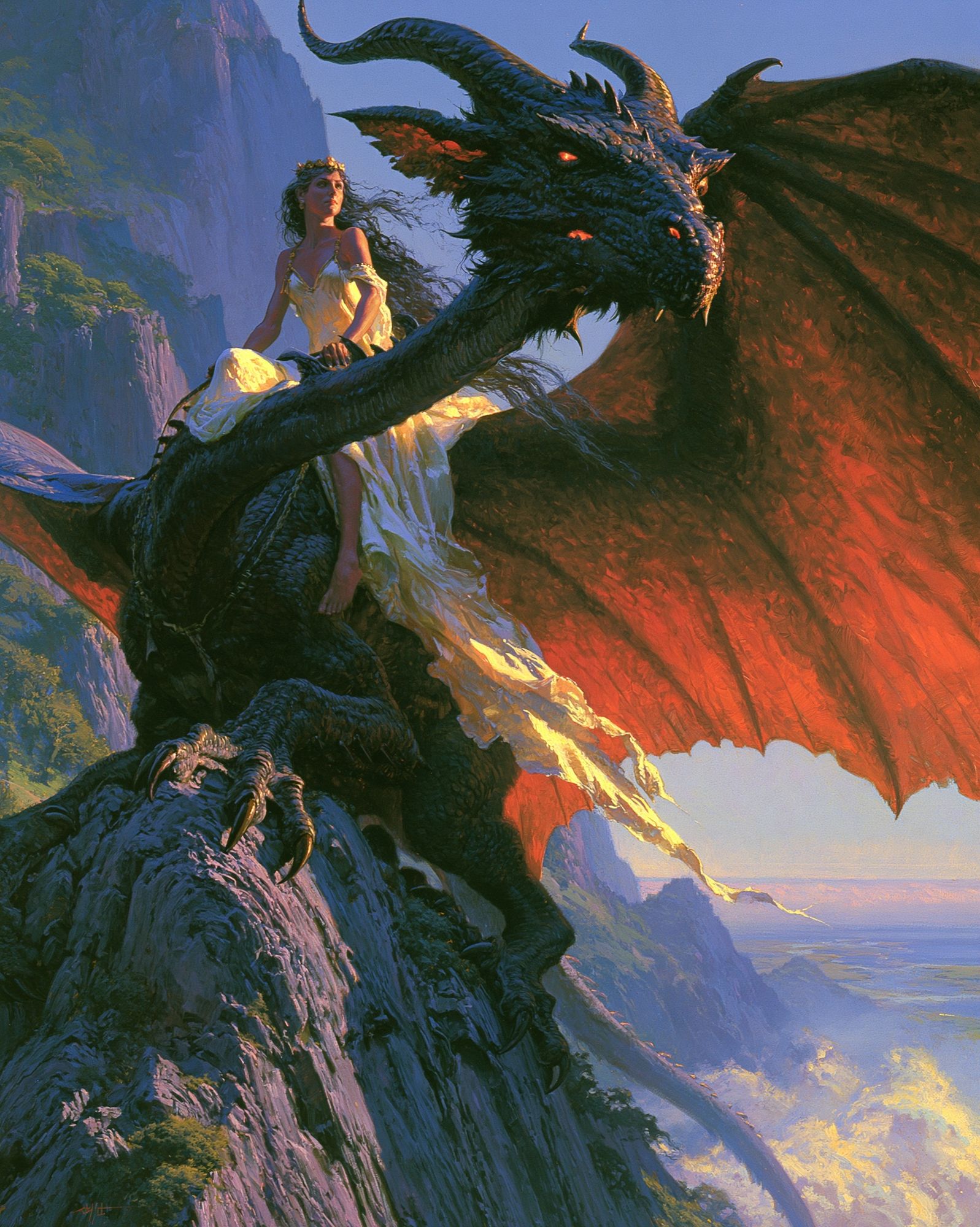 Dragon Rider Fantasy Illustration Poster. poster detail