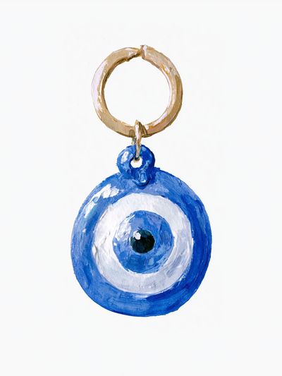Blue Evil Eye Charm Print.