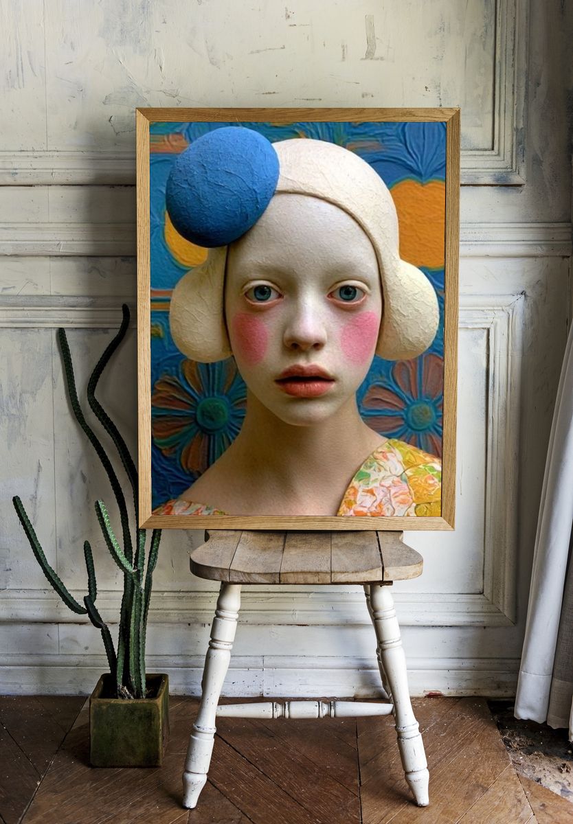 Surreal Portrait Illustration Poster. — room view 1
