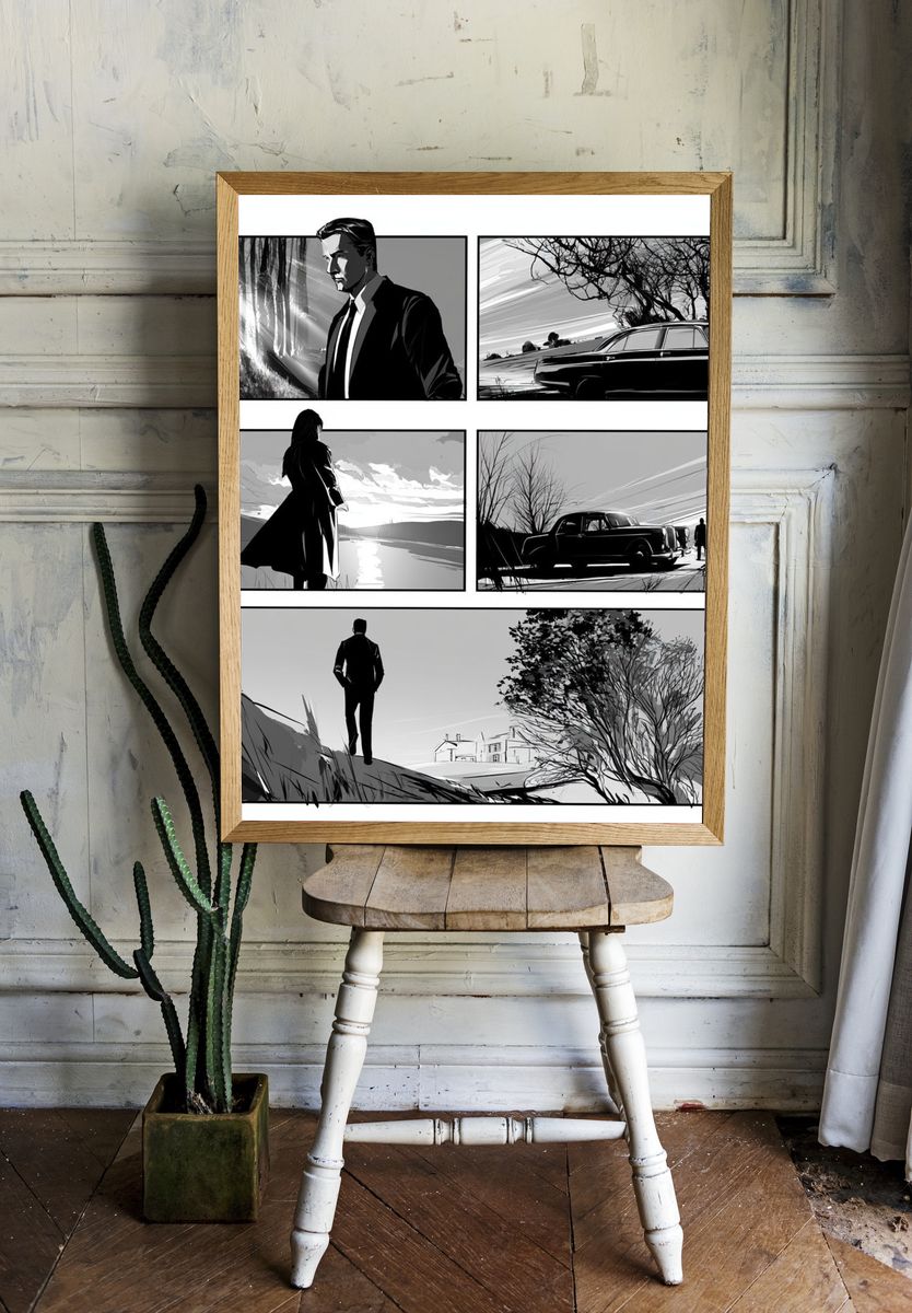 Noir Detective Scenes Poster. — room view 1