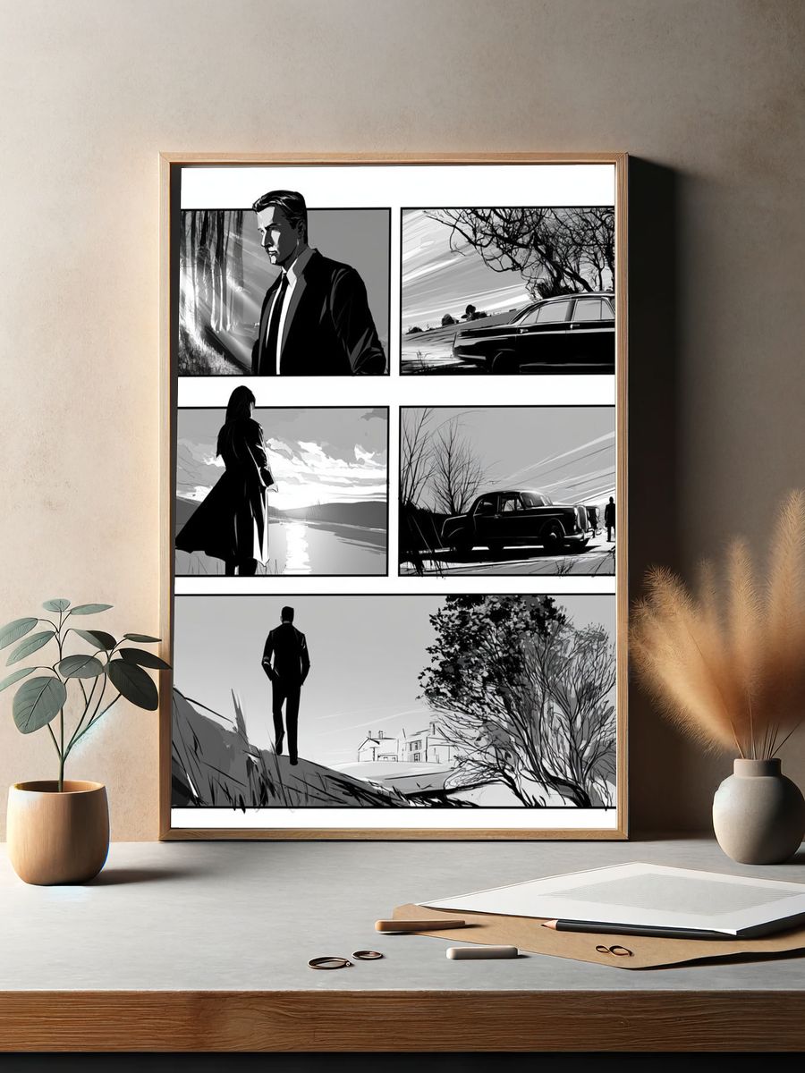 Noir Detective Scenes Poster. — room view 2