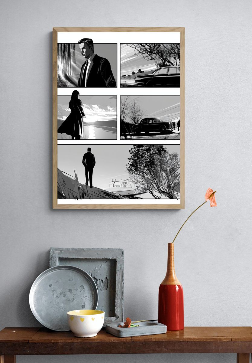 Noir Detective Scenes Poster. — room view 3