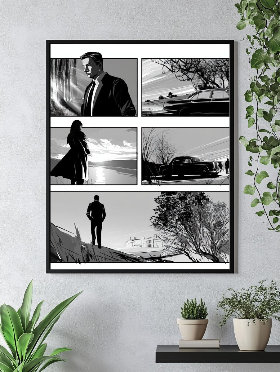 Noir Detective Scenes Poster. — room view 4