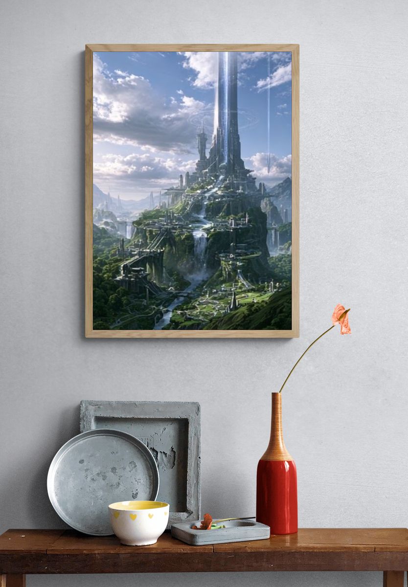 Futuristic Sky Citadel Print. — room view 3