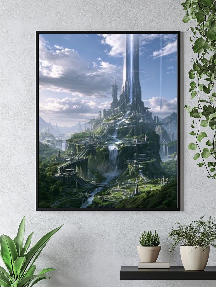 Futuristic Sky Citadel Print. — room view 4