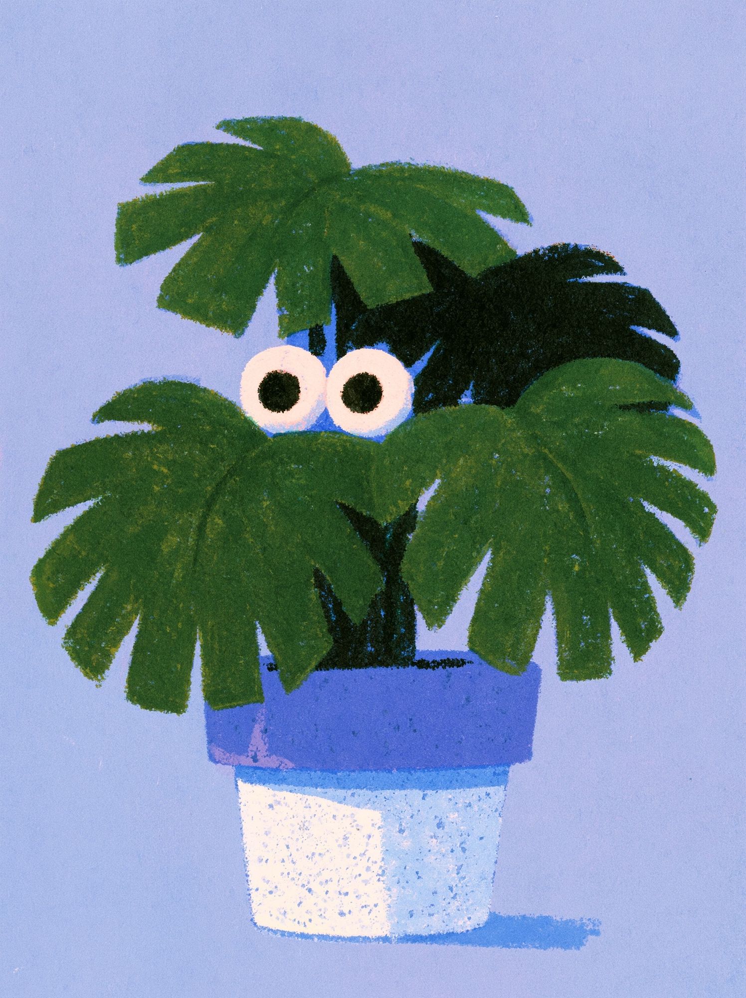 Playful Potted Palm Illustration Poster. poster — illustration art
