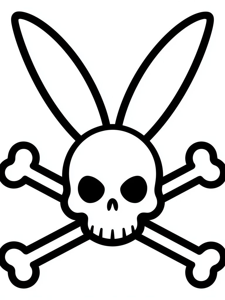 Bunny Skull Typography Print. poster — illustration art