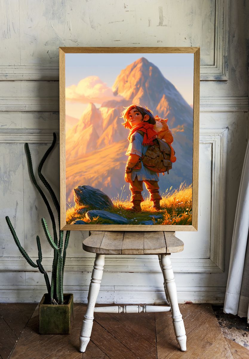 Mountain Adventure Illustration Poster. room preview