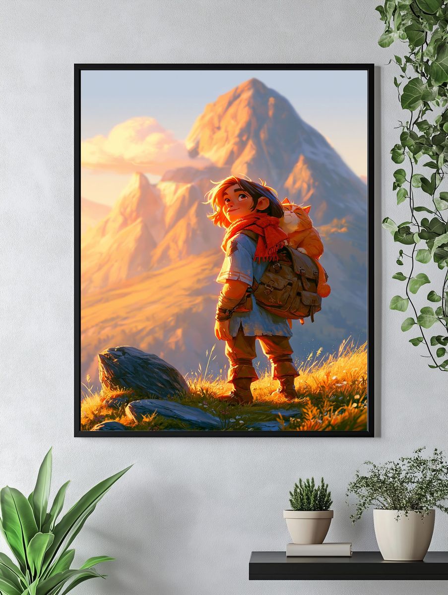 Mountain Adventure Illustration Poster. — room view 4