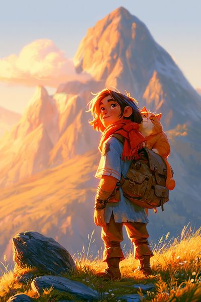 Mountain Adventure Illustration Poster.