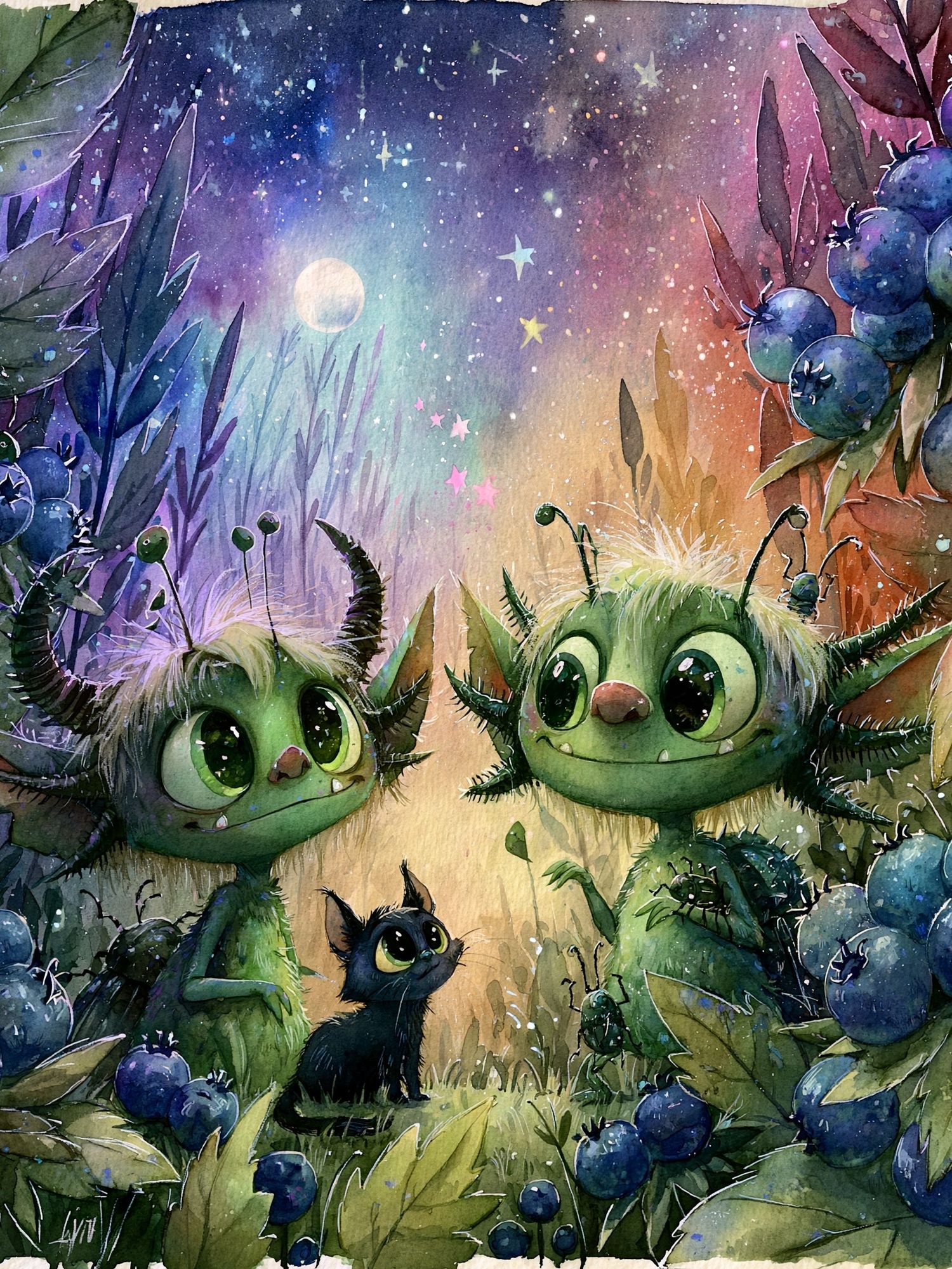 Whimsical Forest Creatures Illustration Poster. poster — illustration art