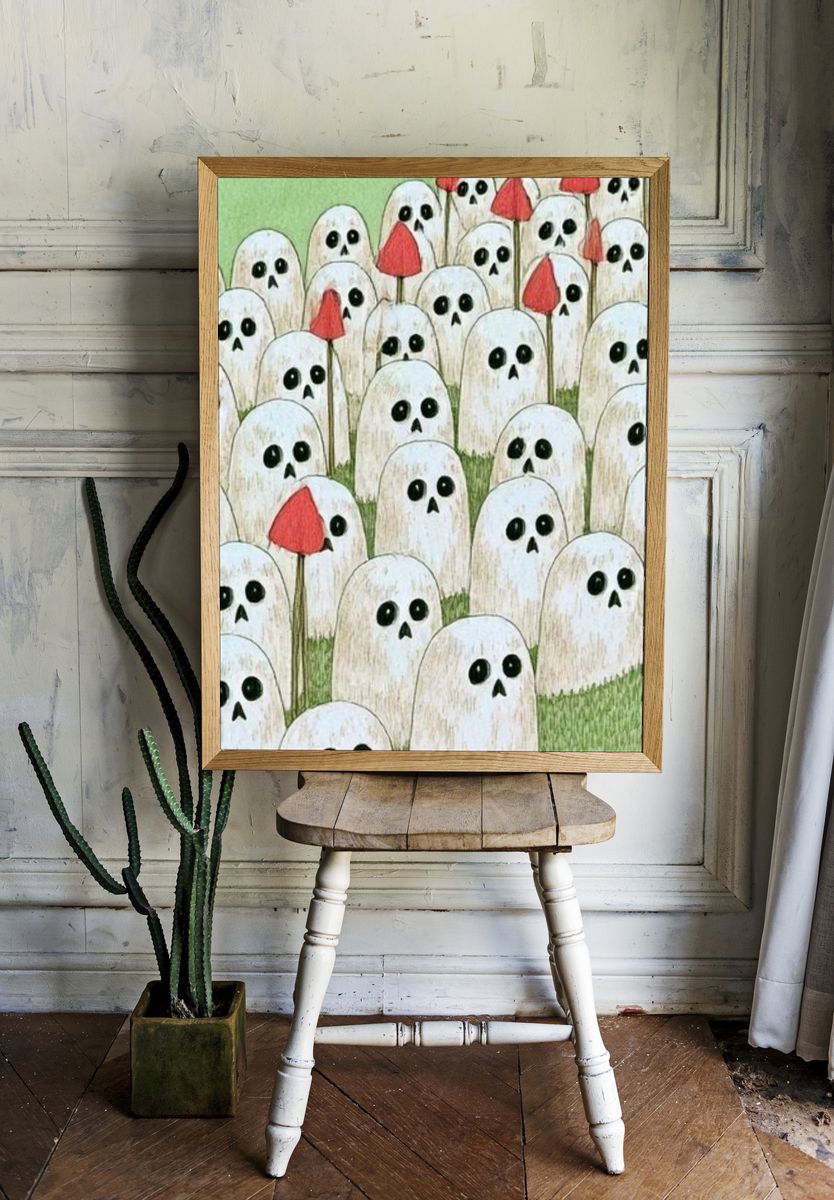 Ghost Field Illustration Poster. room preview