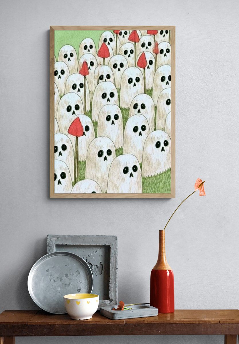 Ghost Field Illustration Poster. — room view 3