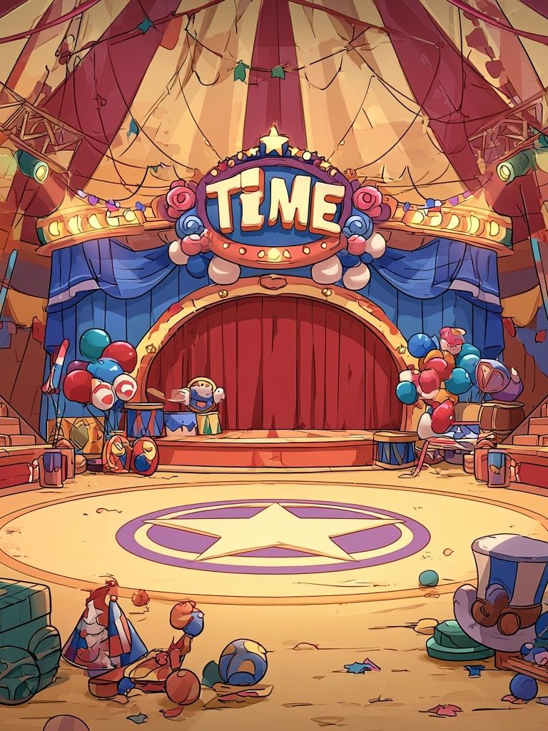Circus Stage Time Illustration Poster. poster — illustration art