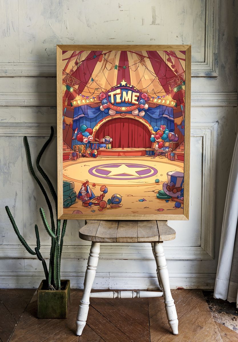 Circus Stage Time Illustration Poster. room preview
