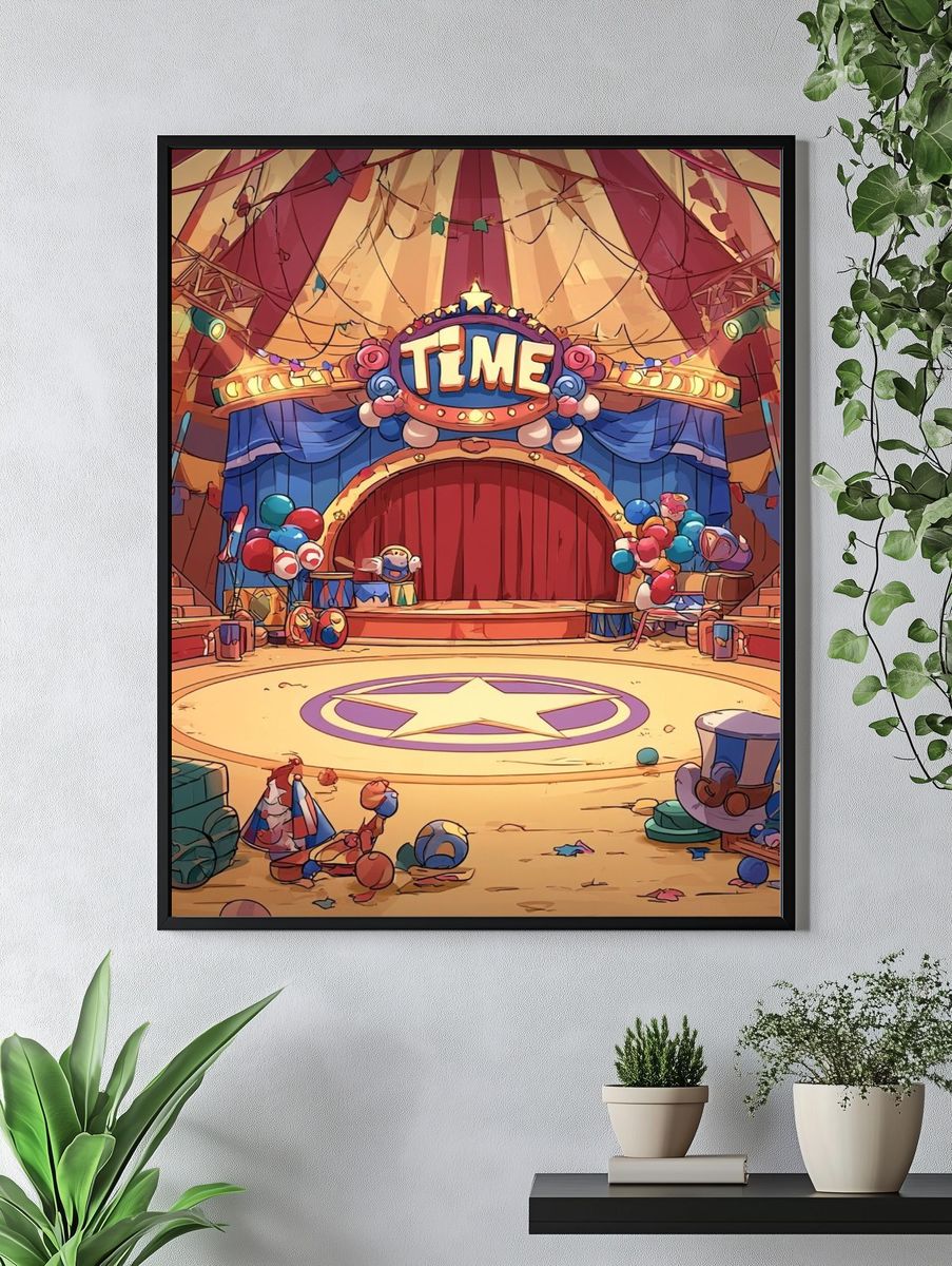 Circus Stage Time Illustration Poster. — room view 4