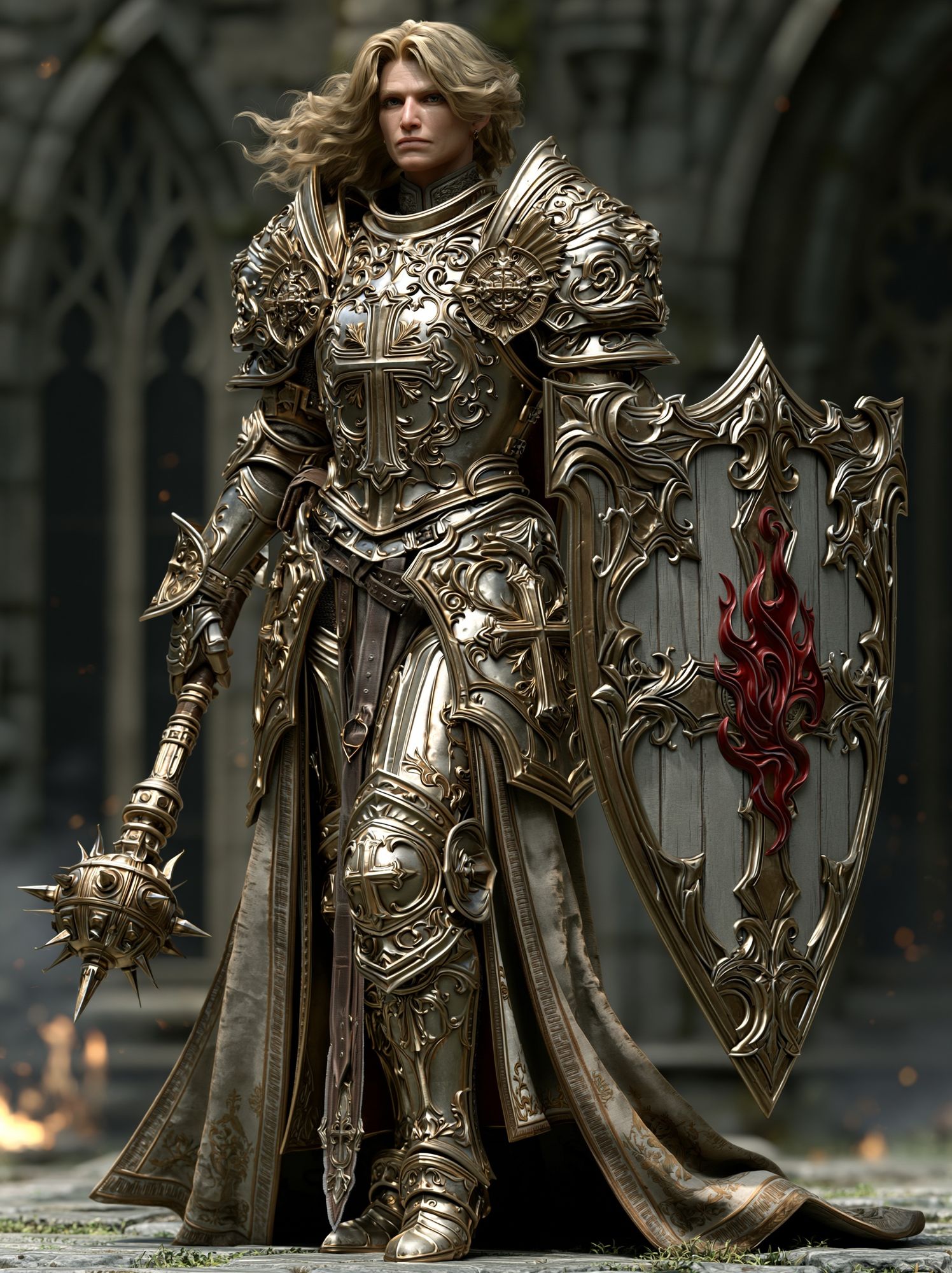 Armored Knight Fantasy Illustration Poster. poster detail