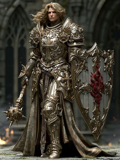 Armored Knight Fantasy Illustration Poster. poster