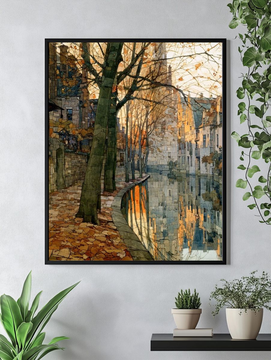 Canal Street at Sunset Illustration Print. — room view 4