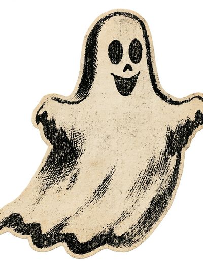 Vintage Ghost Illustration Poster.